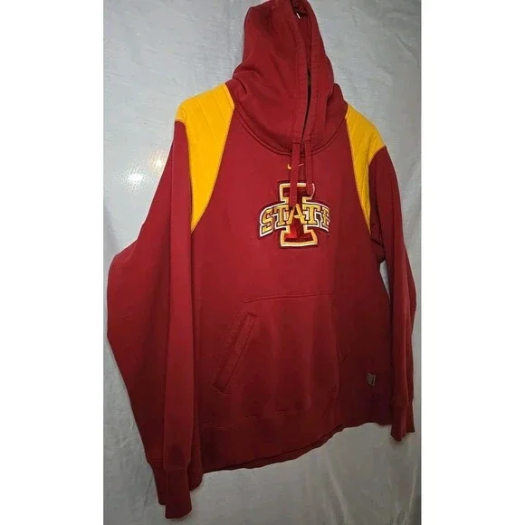 Iowa State Cyclones Nike Team Authentic Hoodie SweatShirt, Sz XL, Maroon/Yellow - Picture 2 of 10